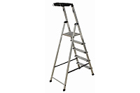 Стремянка  5 ступеней (1,05м) алюминиевая, больш. лоток, крюк, ступени 100мм MONTO Secury (гарантия 5 лет)