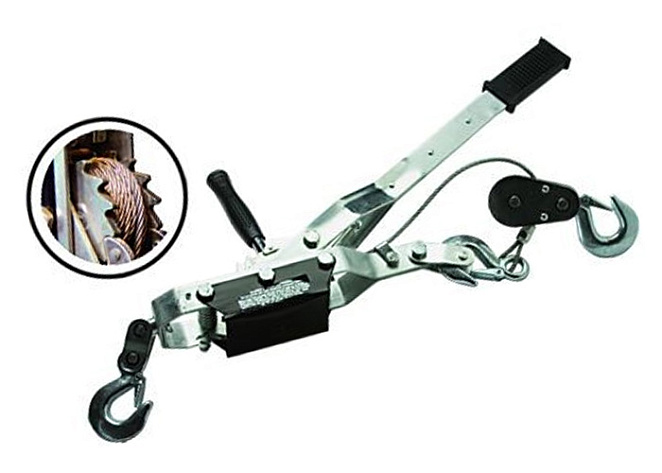 Лебедка рычажная, тяга - 2т, подъем - 0,8т, двойное храповое колесо / MATRIX