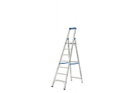 Стремянка  7 ступеней (1,65м) алюминиевая, лоток, крюк STABILO (гарантия 10 лет)