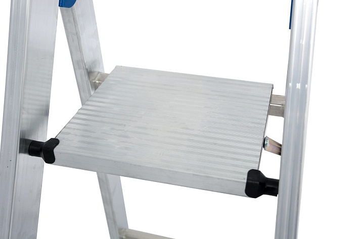 Стремянка  7 ступеней (1,65м) алюминиевая, лоток, крюк STABILO (гарантия 10 лет)