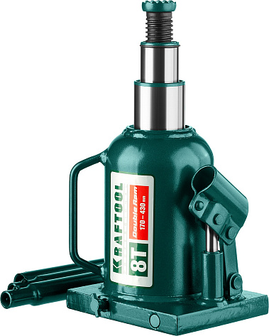Домкрат гидрав. бутыл.   8т (170-430мм) KRAFTOOL DOUBLE RAM двухштоковый 