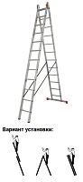 Лестница двухсекционная 2 х12 ступеней (6,85м*3,55м) MONTO DUBILO (гарантия 5 лет)