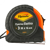Рулетка  3 м х 16 мм, обрезиненный корпус Elastica Sparta