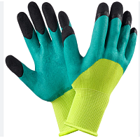 Перчатки обливные латексное одинарное вспененное покрытие Нейлоновые с черными пальцами р-р 9 НОВИНК
