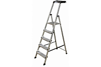 Стремянка  5 ступеней (1,05м) алюминиевая, больш. лоток, крюк, ступени 100мм MONTO Secury (гарантия 5 лет)