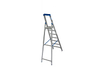 Стремянка  7 ступеней (1,65м) алюминиевая, лоток, крюк STABILO (гарантия 10 лет)