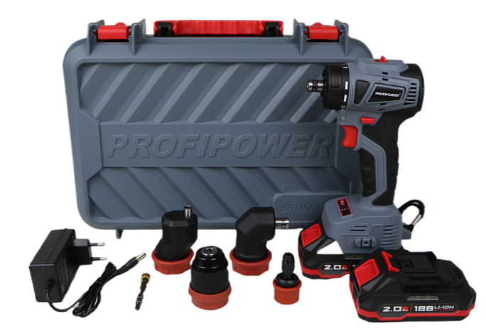 Шуруповерт/винтоверт аккумуляторный ProfiPower MKBL-18BM (45Нм, 18В, 2х2,0Ач, ЗУ, кейс) повреждена упаковка/некомплект