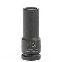 Головка ударная удлиненная шестигранная, 16 мм, 1/2, CrMo Stels