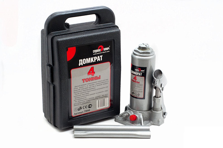 Домкрат гидрав. бутыл.   4т (180-350мм) СЕРВИС КЛЮЧ (кейс)