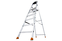 Стремянка  6 ступеней (1,30м) алюминиевая, лоток, крюк MONTO Solido (гарантия 5 лет)