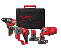 Набор инструментов Milwaukee M12 FPP2F2-602X (шуруповерт, перфоратор, 2акб, зу, кейс) б/щ