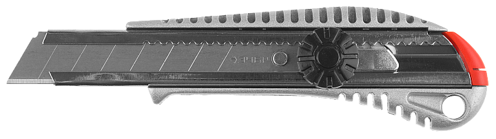 Нож 18мм ЗУБР МАСТЕР металлический обрезиненный с винтовым фиксатором