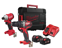Набор инструментов Milwaukee M18 BLPP2B3-502X (шуруповерт, винтоверт, 2х5,0чА, ЗУ, кейс) б/щ
