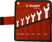 Набор ключей гаечных двусторонних  6-19мм (6шт) ЗУБР МАСТЕР в тканевой скрутке