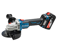 Угловая шлифовальная машина аккумуляторная  20В, d125 (2х4,0Ач, ЗУ, кейс) б/щ DongCheng DCSM03-125(T