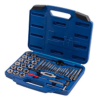 Набор плашек и метчиков  40пр М3-М12, пластиковый кейс КОБАЛЬТ УЦЕНКА*