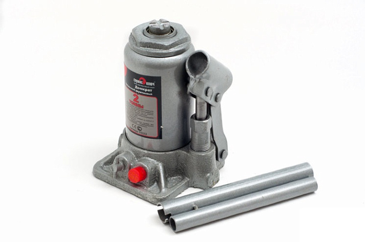 Домкрат гидрав. бутыл.   2т (161-374мм) ДВУХШТОКОВЫЙ СЕРВИС КЛЮЧ 