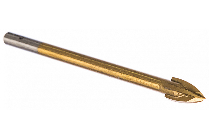 Сверло  6х72мм по кафелю, керамике, стеклу, 4 режущих лезвия, ц/х ПРАКТИКА Эксперт