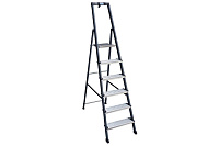 Стремянка  6 ступеней (1,25м) алюминиевая, лоток, крюк, анодиров. покрытие, степени 125мм MONTO Securo (гарантия 5 лет)