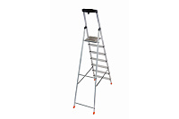 Стремянка  7 ступеней (1,50м) алюминиевая, лоток, крюк, ступени 80мм MONTO Safety (гарантия 5 лет)