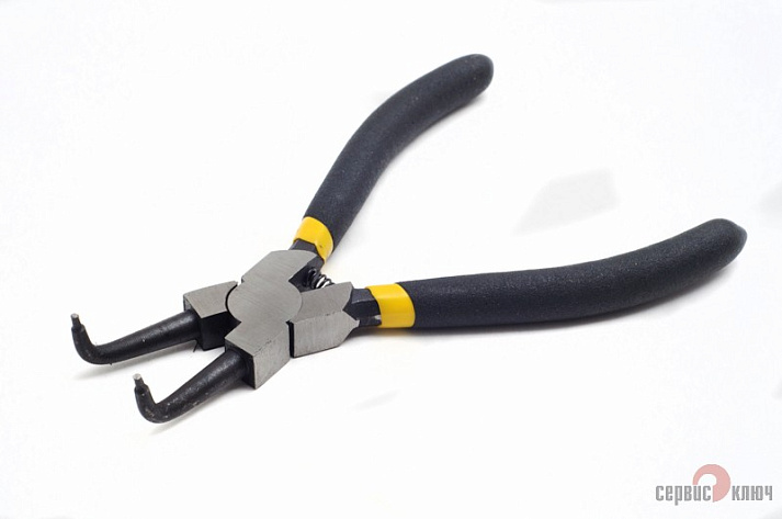 Съёмник стопорных колец внутренних изогнутый 160мм (сжим изогнутый) СЕРВИС КЛЮЧ