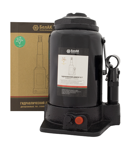Домкрат гидравлический бутылочный 32т ДВУХШТОКОВЫЙ БелАвтоКомплект