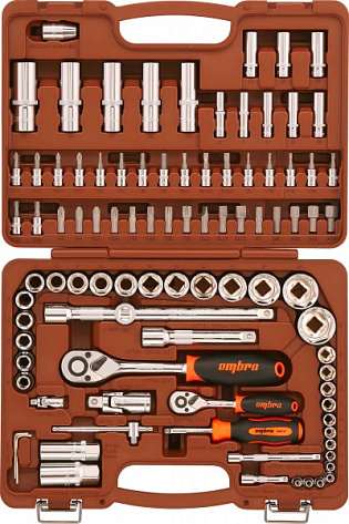 Набор инструмента  94 пр. 1/2", 1/4" (4-32мм) OMBRA