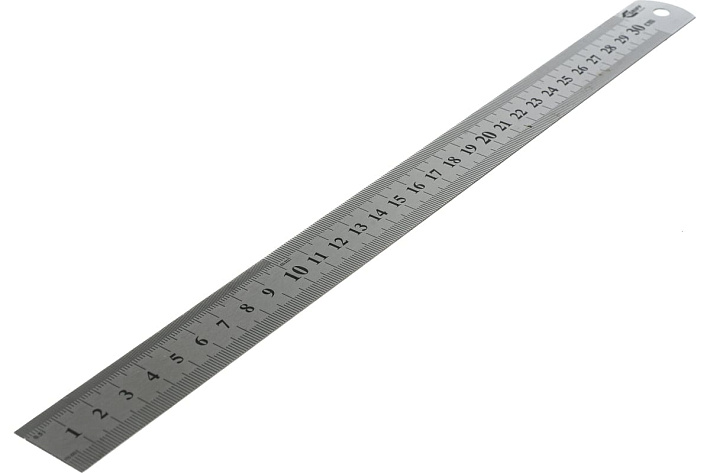 Линейка металлическая  300х26х06мм GRIFF с двухстронней шкалой (гравировка)