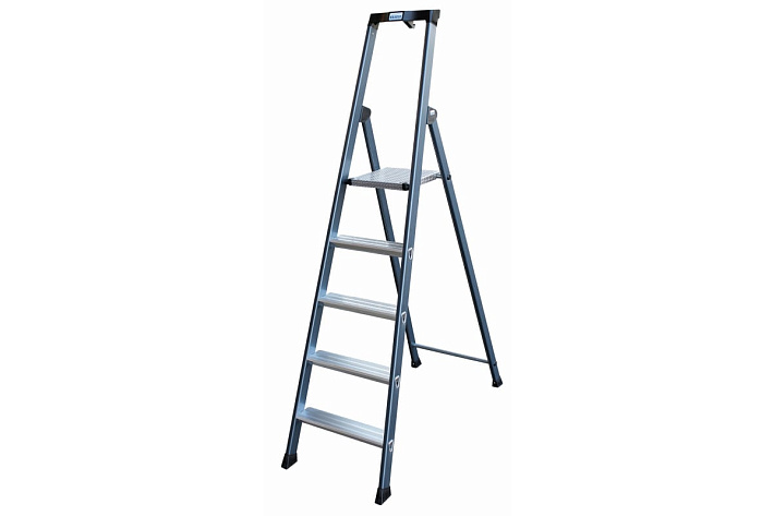 Стремянка  5 ступеней (1,05м) алюминиевая, лоток, крюк, анодиров. покрытие, ступени 80мм MONTO SePro S (гарантия 5 лет)