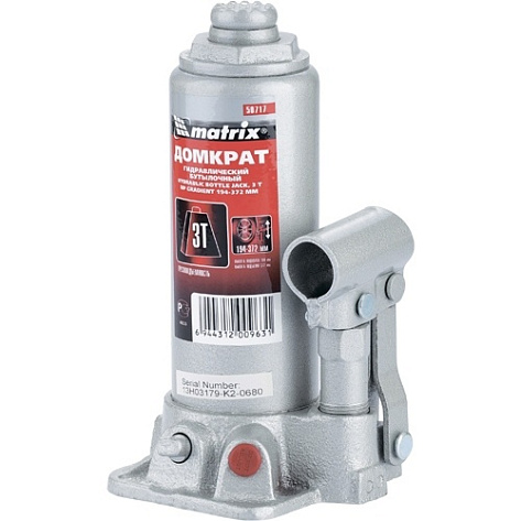 Домкрат гидрав. бутыл.   3т (194-372мм) MATRIX