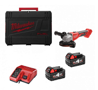 Угловая шлифовальная машина аккумуляторная  18В, d125 Milwaukee BLSAG125X-402X (2х4,0Ач, ЗУ, кейс)
