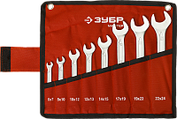 Набор ключей гаечных двусторонних  6-24мм (8шт) ЗУБР МАСТЕР в тканевой скрутке