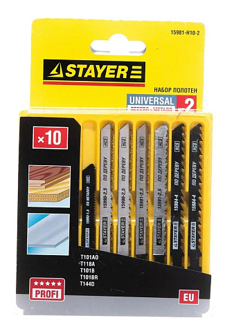 Пилки для лобзика по дереву и металлу STAYER 10шт