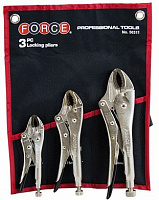 Набор клещи зажимные 125,175,250мм 3пр. в тканевой скрутке FORCE