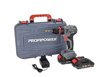 Дрель аккумуляторная 18В,  40Нм ProfiPower MKBL18B (2х2,0Ач, ЗУ, съемный патрон, кейс) б/щ НОВИНКА (