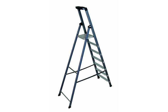 Стремянка  7 ступеней (1,50м) алюминиевая, лоток, крюк, анодиров. покрытие, степени 80мм MONTO SePro S (гарантия 5 лет)