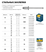 Заклепки стальные 4,0 х10,0мм 1000шт ЗУБР ПРОФЕССИОНАЛ