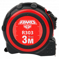Рулетка  3м х 16мм AMO R303 (сталь, механ. стопор)