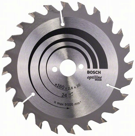 Диск по дереву 160x24х20/16 Bosch Optiline Standard for Wood