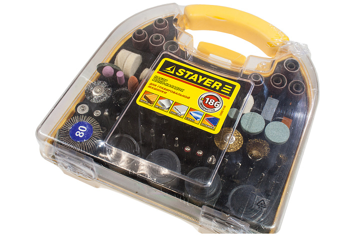 Набор мини-насадок для гравера 186пр Stayer 