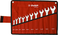 Набор ключей гаечных двусторонних  6-24мм (10шт) ЗУБР МАСТЕР в тканевой скрутке