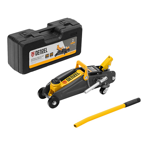 Домкрат гидравлический подкатной   2т (130-330мм) Denzel (в кейсе)