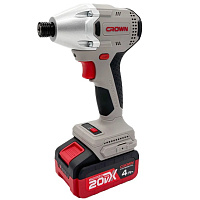 Шуруповерт/винтоверт аккумуляторный  260Нм, 20В (1х4,0Ач, ЗУ, ударный) б/щ CROWN CT22067HX-4S TB