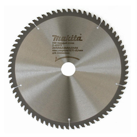 Диск по алюминию 260x 70x30мм Makita STANDARD