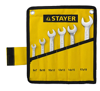 Набор ключей гаечных двусторонних  6-19мм (6шт) STAYER 