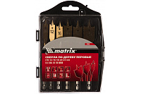 Набор сверл перовых по дереву 10-12-16-18-20-25 мм, титан. покрытие, 6 шт, пластик. кейс Matrix