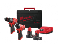 Набор инструментов Milwaukee M12 FPP2A2-602X (шуруповерт, винтоверт, 2акб, зу, кейс)