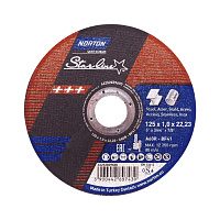 Круг отрезной 125х1,0х22 NORTON Starline 80м/сек металл+нержавейка NSL