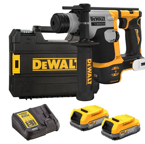 Перфоратор аккумуляторный DeWalt DDCH172E2T (SDS+, 18В, 1,4Дж, 2хPOWERSTACK 1,7Ач, ЗУ)