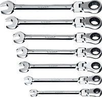 Набор ключей комбинированных с трещоточным механизмом  8-19мм (7шт) ЗУБР ПРОФЕССИОНАЛ пластиковый по